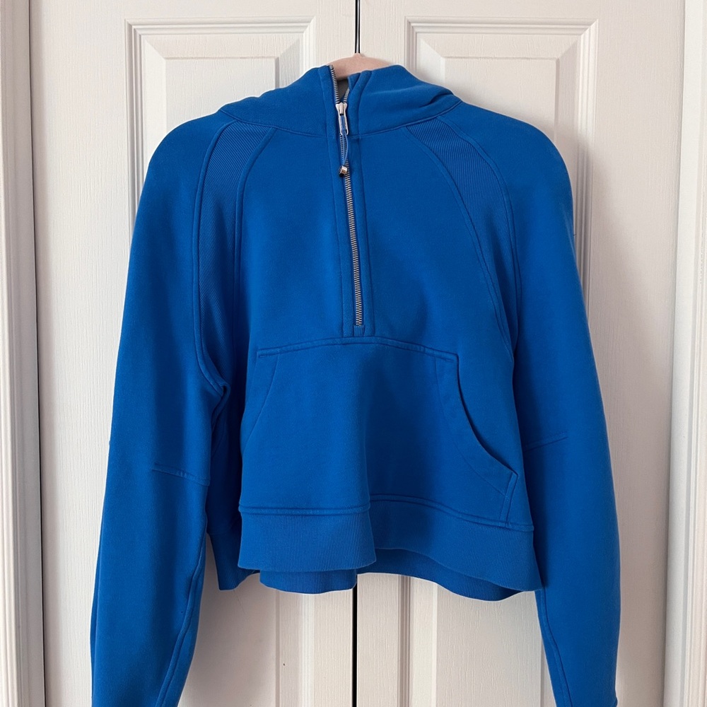 lululemon athletica Blue Half-Zip Cowl Sweatshirt